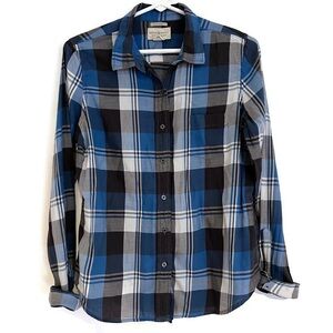 Denim & Supply Ralph Lauren RL Tomboy Blue Plaid Button-Up Shirt M Women’s